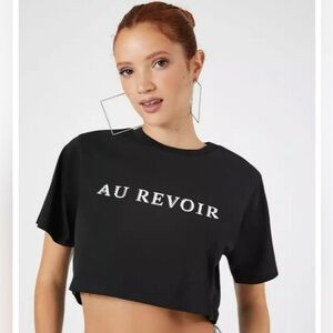 NWOT - Au Revoir Cropped T-shirt